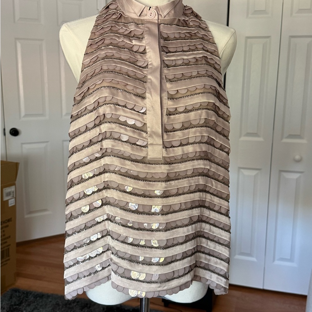 Emporio Armani Nude  Sequin Top